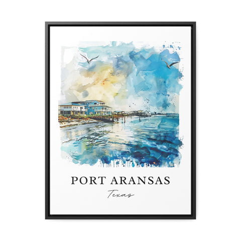 Port Aransas TX Art, Port Aransas Print, Port Aransas Watercolor, Port Aransas Texas Gift, Travel Print, Travel Poster, Housewarming Gift