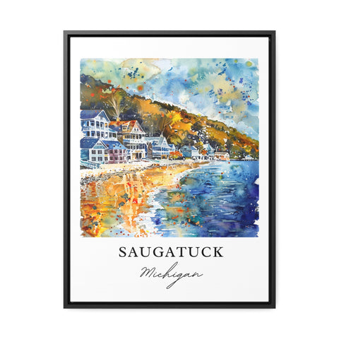 Saugatuck MI Art, Saugatuck Print, Saugatuck Watercolor, Saugatuck Michigan Gift, Travel Print, Travel Poster, Housewarming Gift