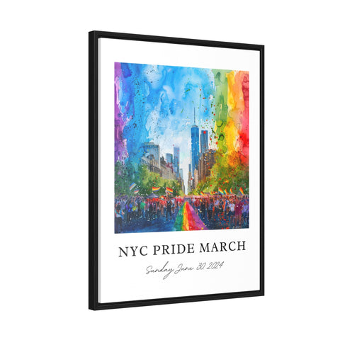 NYC Pride Art, NYC Pride March Print, NY Pride Watercolor, Gay Pride New York City Gift, Travel Print, Travel Poster, Housewarming Gift