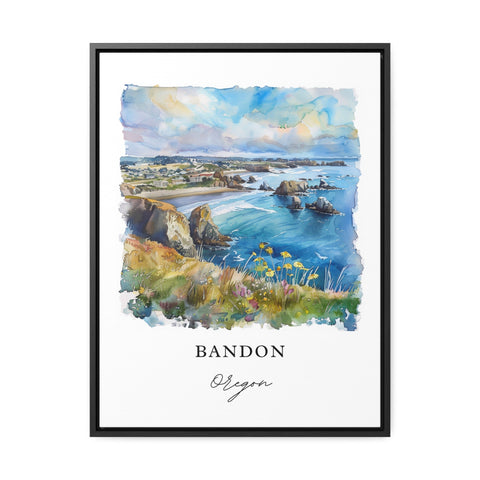 Bandon Oregon Art, Bandon Print, Bandon OR Watercolor, Bandon OR Gift, Travel Print, Travel Poster, Housewarming Gift