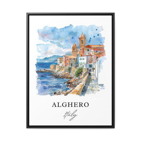 Alghero Italy Wall Art, Alghero Print, Alghero Watercolor, Alghero Gift, Sardinia Travel Print, Travel Poster, Housewarming Gift