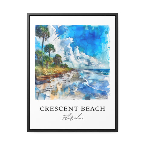 Crescent Beach Art, Crescent Beach FL Print, Crescent Beach Watercolor, Crescent Beach Gift, Travel Print, Travel Poster, Housewarming Gift