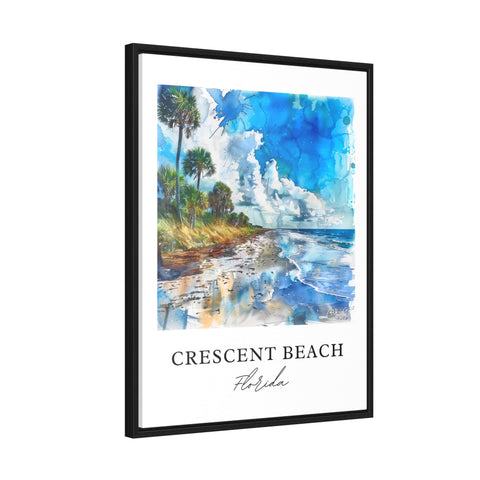 Crescent Beach Art, Crescent Beach FL Print, Crescent Beach Watercolor, Crescent Beach Gift, Travel Print, Travel Poster, Housewarming Gift