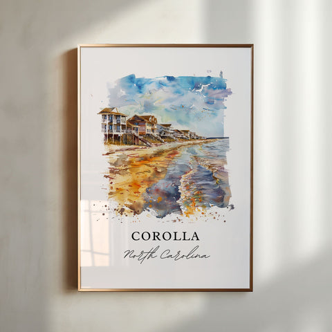 Corolla NC Wall Art, Corolla Print, Corolla OBX Watercolor, Outer Banks Art Gift, Travel Print, Travel Poster, Housewarming Gift