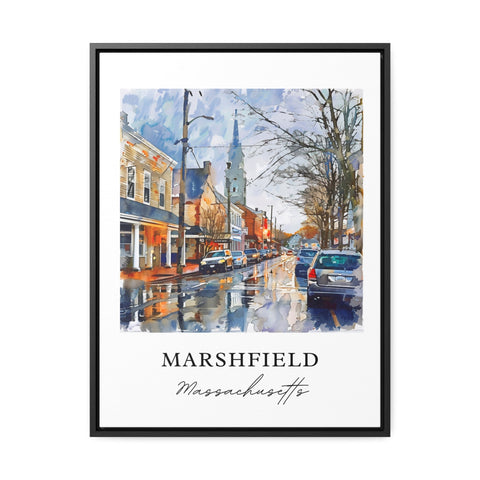 Marshfield MA Wall Art, Marshfield Print, Marshfield Watercolor, Plymouth MA Gift, Travel Print, Travel Poster, Housewarming Gift