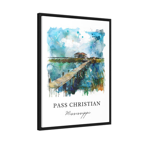 Pass Christian Wall Art, Biloxi MS Print, Biloxi Watercolor, The Pass Mississippi Gift, Travel Print, Travel Poster, Housewarming Gift