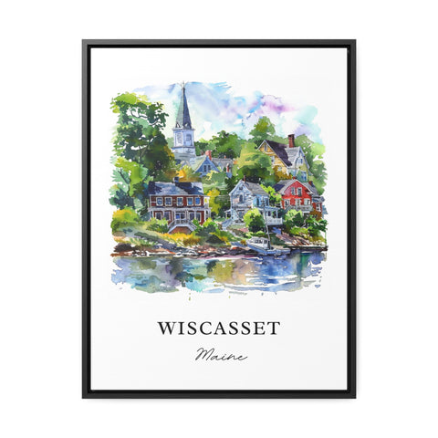 Wiscasset Maine Wall Art, Wiscasset Print, Wiscasset Watercolor, Wiscasset Maine Gift, Travel Print, Travel Poster, Housewarming Gift
