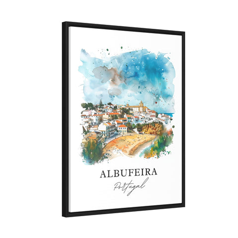 Albufeira Portugal Art, Albufeira Print, Albufeira Watercolor, Albufeira Algarve Gift, Travel Print, Travel Poster, Housewarming Gift