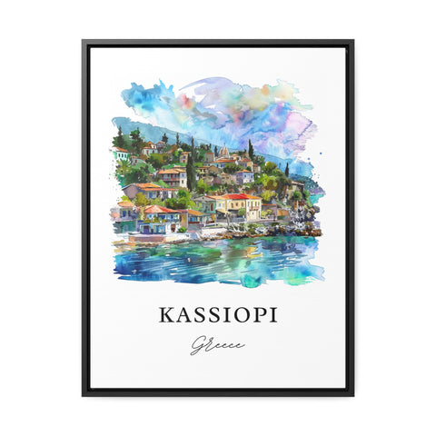 Kassiopi Corfu Wall Art, Kassiopi Greece Print, Kassiopi Watercolor, Kassiopi Corfu Gift, Travel Print, Travel Poster, Housewarming Gift