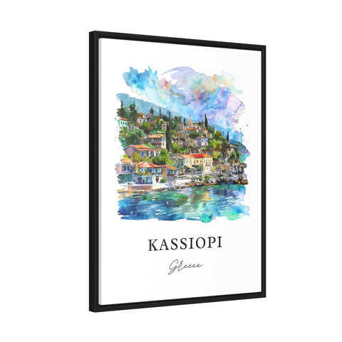 Kassiopi Corfu Wall Art, Kassiopi Greece Print, Kassiopi Watercolor, Kassiopi Corfu Gift, Travel Print, Travel Poster, Housewarming Gift