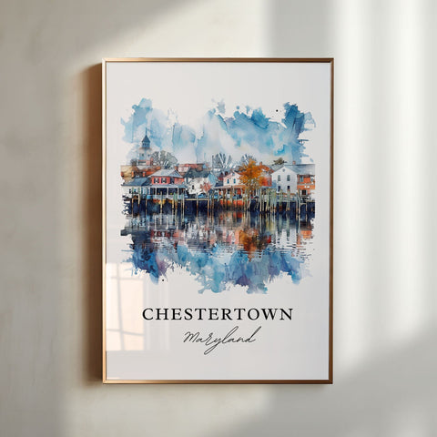 Chestertown MD Art, Chestertown Maryland Print, Chestertown Watercolor, Chestertown Gift, Travel Print, Travel Poster, Housewarming Gift