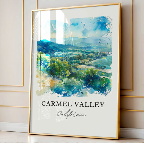Carmel Valley CA Wall Art, Monterey Print, Carmel Valley Watercolor, Carmel Valley Cali Gift, Travel Print, Travel Poster, Housewarming Gift