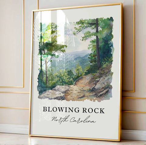 Blowing Rock NC Art, Blowing Rock Print, Blowing Rock Watercolor, Blue Ridge Parkway Gift, Travel Print, Travel Poster, Housewarming Gift