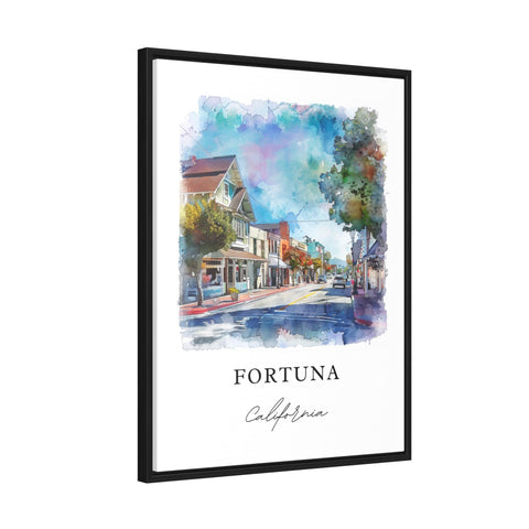 Fortuna California Wall Art, Humboldt County Print, Fortuna Watercolor, Fortuna CA Gift, Travel Print, Travel Poster, Housewarming Gift