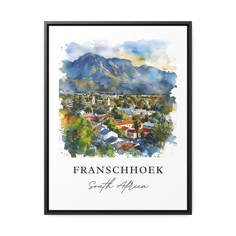 Franschhoek Wall Art, Franschhoek Print, Western Cape SA Watercolor, Franschhoek Gift, Travel Print, Travel Poster, Housewarming Gift