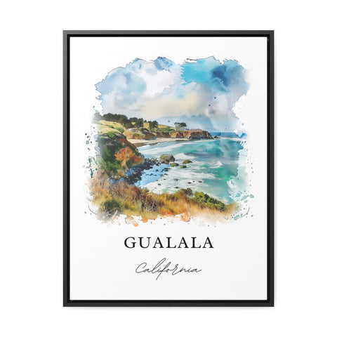 Gualala CA Wall Art, Gualala Print, Gualala California Watercolor, Mendocino California Gift, Travel Print, Travel Poster, Housewarming Gift