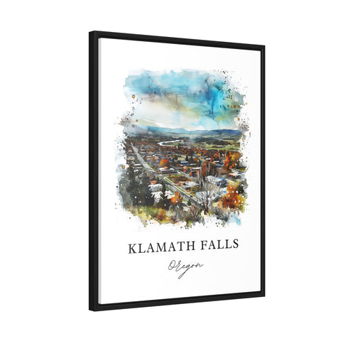 Klamath Falls Wall Art, Klamath Falls Print, Klamath Falls Watercolor, Klamath Falls OR Gift, Travel Print, Travel Poster, Housewarming Gift