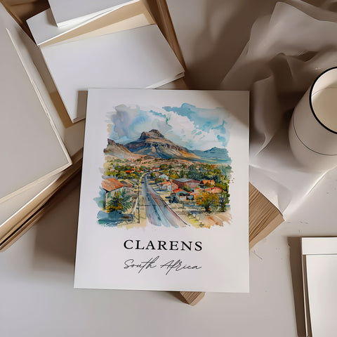 Clarens South Africa Art, Clarens Print, Clarens SA Watercolor, Maluti Mountains Gift, Travel Print, Travel Poster, Housewarming Gift