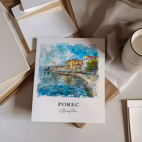 Porec Croatia Art, Porec Print, Porec Istria Watercolor, Porec Croatia Gift, Travel Print, Travel Poster, Housewarming Gift