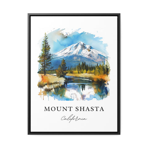 Mount Shasta CA Art, Mount Shasta Print, Siskiyou County Watercolor Art, Mount Shasta Gift, Travel Print, Travel Poster, Housewarming Gift