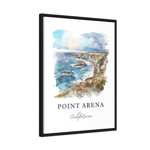 Point Arena CA Art, Point Arena Print, Mendocino Watercolor Art, Punta Arena Gift, Travel Print, Travel Poster, Housewarming Gift