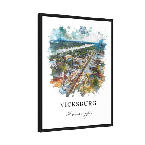 Vicksburg MS Art, Western Mississippi Print, Vicksburg Watercolor, Vicksburg Mississippi Gift, Travel Print, Travel Poster, Mississippi Gift