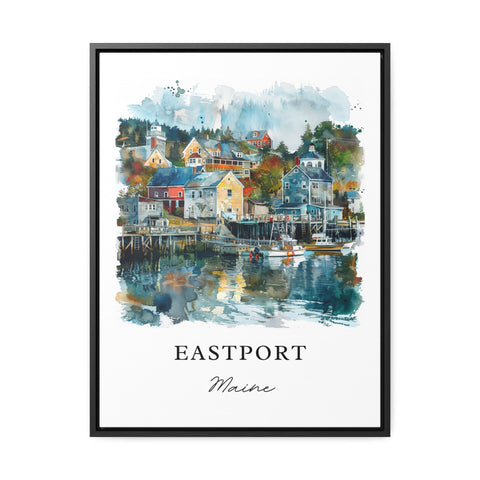 Eastport Maine Art, Eastport Print, Eastport Maine Watercolor Art, Moose Island ME Gift, Travel Print, Travel Poster, Housewarming Gift