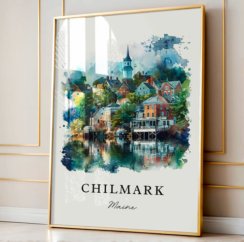 Chilmark MA Wall Art, Marthas Vineyard Print, Chilmark Watercolor Art, Chilmark MA Gift, Travel Print, Travel Poster, Housewarming Gift