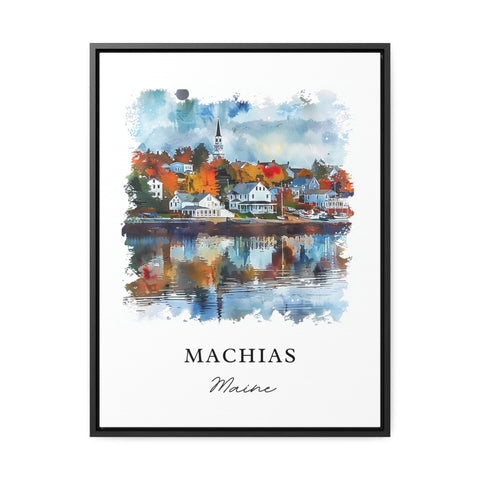 Machias Maine Art, Machias Print, Machias ME Watercolor Art, Down East Maine Gift, Travel Print, Travel Poster, Housewarming Gift