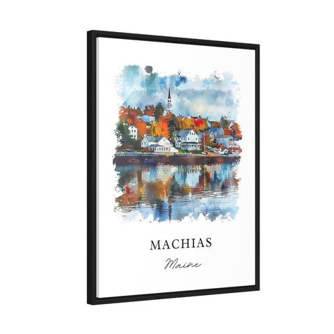 Machias Maine Art, Machias Print, Machias ME Watercolor Art, Down East Maine Gift, Travel Print, Travel Poster, Housewarming Gift