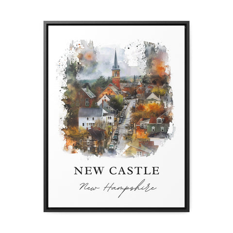 New Castle NH Wall Art, Rockingham County NH Print, New Castle Watercolor, New Castle Gift, Travel Print, Travel Poster, Housewarming Gift