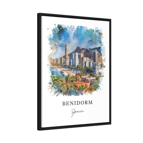 Benidorm Spain Wall Art, Benidorm Print, Costa Blanca Watercolor Art, Benidorm Gift, Travel Print, Travel Poster, Housewarming Gift