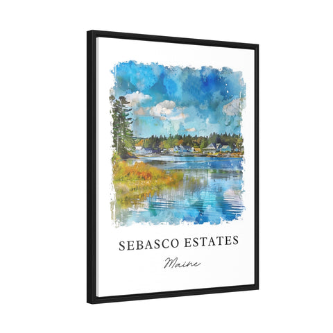 Sebasco Estates Wall Art, Phippsburg ME Print, Sagadahoc County Watercolor, Sebasco ME Gift, Travel Print, Travel Poster, Housewarming Gift