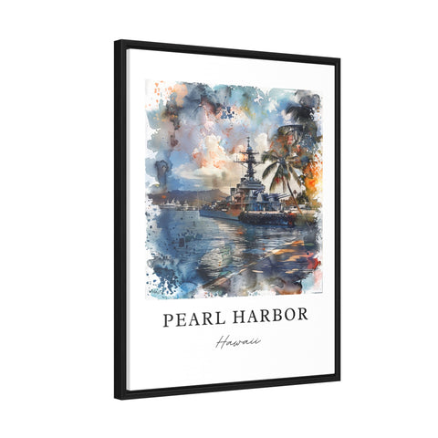 Pearl Harbor Wall Art, Pearl Harbor Print, Honolulu Watercolor Art, Honolulu Gift, Travel Print, Travel Poster, Housewarming Gift