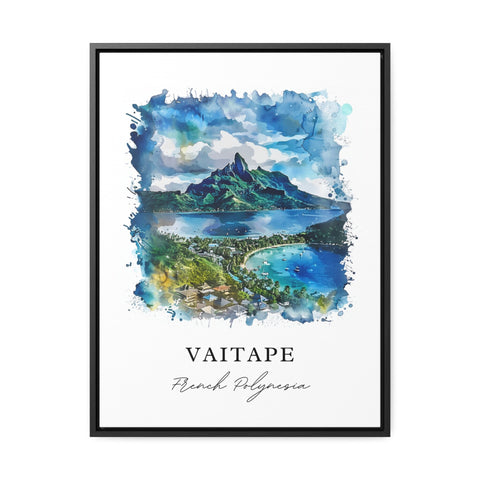 Vaitape Wall Art, Vaitape Print, Bora Bora Watercolor Art, Vaitape French Polynesia Gift, Travel Print, Travel Poster, Housewarming Gift