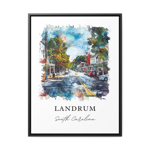 Landrum SC Wall Art, Landrum Print, Spartanburg SC Watercolor Art, Landrum SC Gift, Travel Print, Travel Poster, Housewarming Gift