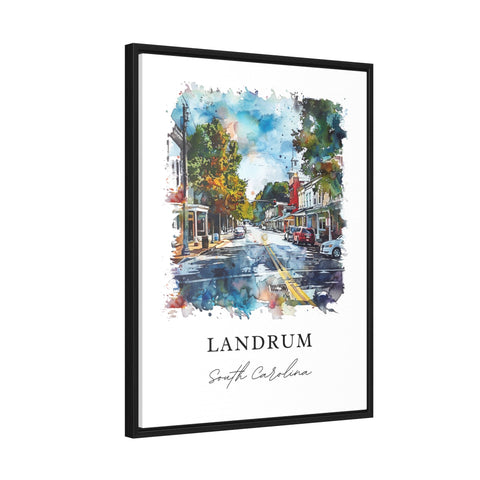 Landrum SC Wall Art, Landrum Print, Spartanburg SC Watercolor Art, Landrum SC Gift, Travel Print, Travel Poster, Housewarming Gift