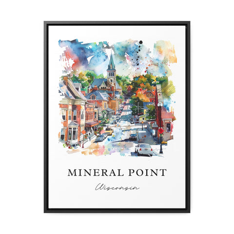 Mineral Point WI Wall Art, Mineral Point Print, Wisconsin Watercolor Art, Madison WI Gift, Travel Print, Travel Poster, Housewarming Gift