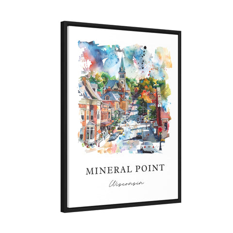 Mineral Point WI Wall Art, Mineral Point Print, Wisconsin Watercolor Art, Madison WI Gift, Travel Print, Travel Poster, Housewarming Gift