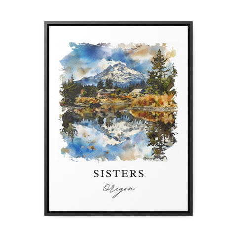 Sisters Oregon Wall Art, Sisters OR Print, Deschutes Oregon Watercolor Art, Bend Oregon Gift, Travel Print, Travel Poster, Housewarming Gift