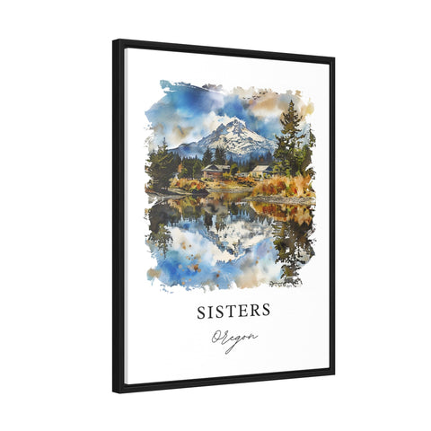 Sisters Oregon Wall Art, Sisters OR Print, Deschutes Oregon Watercolor Art, Bend Oregon Gift, Travel Print, Travel Poster, Housewarming Gift