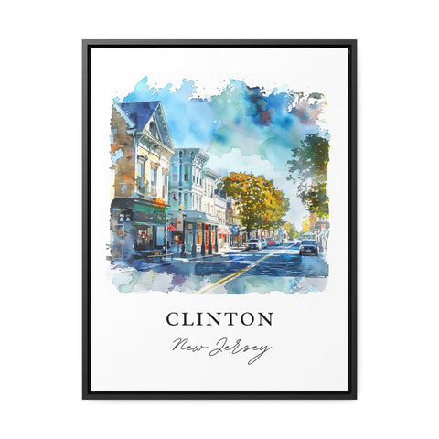 Clinton NJ Wall Art, Clinton Print, Hunterdon County Watercolor, Clinton New Jersey Gift, Travel Print, Travel Poster, Housewarming Gift