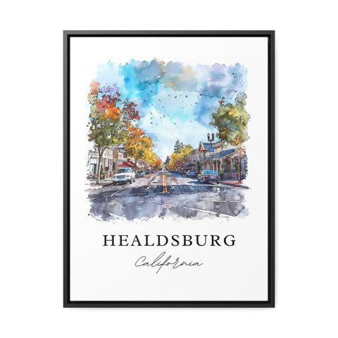 Healdsburg CA Wall Art, Healdsburg Print, Sonoma Watercolor Art, Sonoma California Gift, Travel Print, Travel Poster, Housewarming Gift