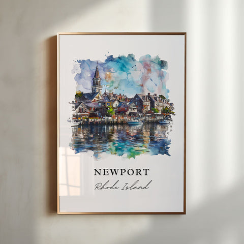 Newport RI Wall Art, Newport Print, Rhode Island Watercolor, Aquidneck Island Gift, Travel Print, Travel Poster, Housewarming Gift