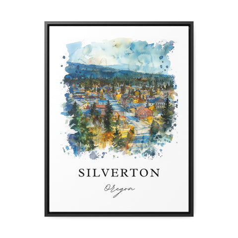 Silverton Oregon Art, Silverton OR Print, Marion County OR Watercolor Art, Silverton OR Gift, Travel Print, Travel Poster, Housewarming Gift