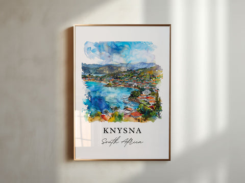 Knysna South Africa Art, Garden Route SA Print, Knysna Watercolor Art, Knysna Gift, Travel Print, Travel Poster, Housewarming Gift