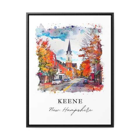 Keene NH Wall Art, Keene New Hampshire Print, Keene NH Watercolor Art, Cheshire County Gift, Travel Print, Travel Poster, Housewarming Gift