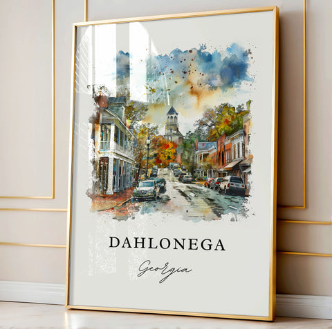 Dahlonega GA Wall Art, Dahlonega Print, Dahlonega Watercolor Art, Dahlonega Georgia Gift, Travel Print, Travel Poster, Housewarming Gift