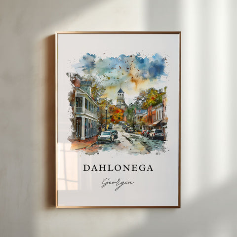 Dahlonega GA Wall Art, Dahlonega Print, Dahlonega Watercolor Art, Dahlonega Georgia Gift, Travel Print, Travel Poster, Housewarming Gift