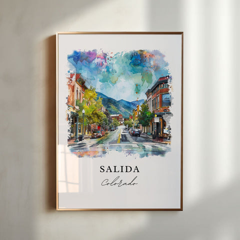 Salida CO Art, Salida Colorado Print, Chaffee County Watercolor Art, Salida Colorado Gift, Travel Print, Travel Poster, Housewarming Gift